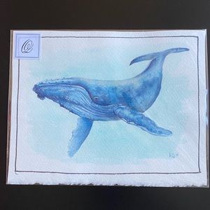 Whale Watercolor Painting